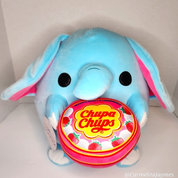 LOTTIE 🐘 Blue Elephant wChupa Chups Snackles Plush by Zuru Toys ☆》NWT《☆ - Picture 2 of 8